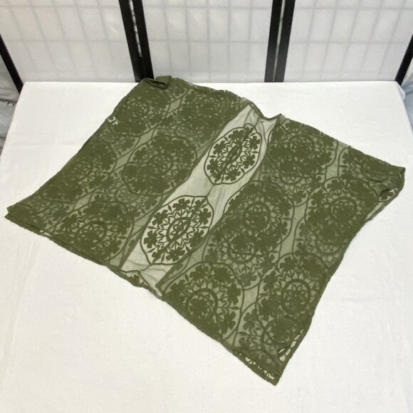 Maurices Short Sleeve All Lace Embroidery Open Front Split Side Cardigan Kimono - Picture 9 of 14